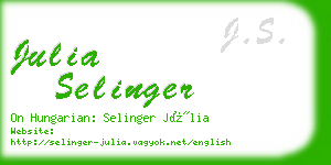 julia selinger business card